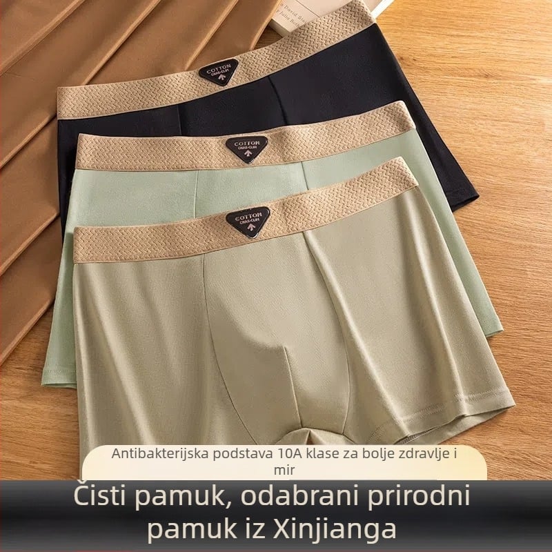 Muške bokserice od čistog pamuka – retro stil, antibakterijske, prozračne