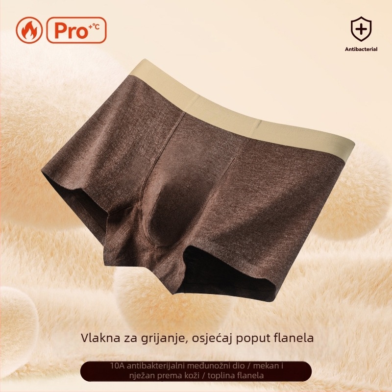 Toplo muške bokserice s plišastom površinom, 10A, pamuk pojas, srednji pojas, prozračan, slobodan kroj za jesen-zimu
