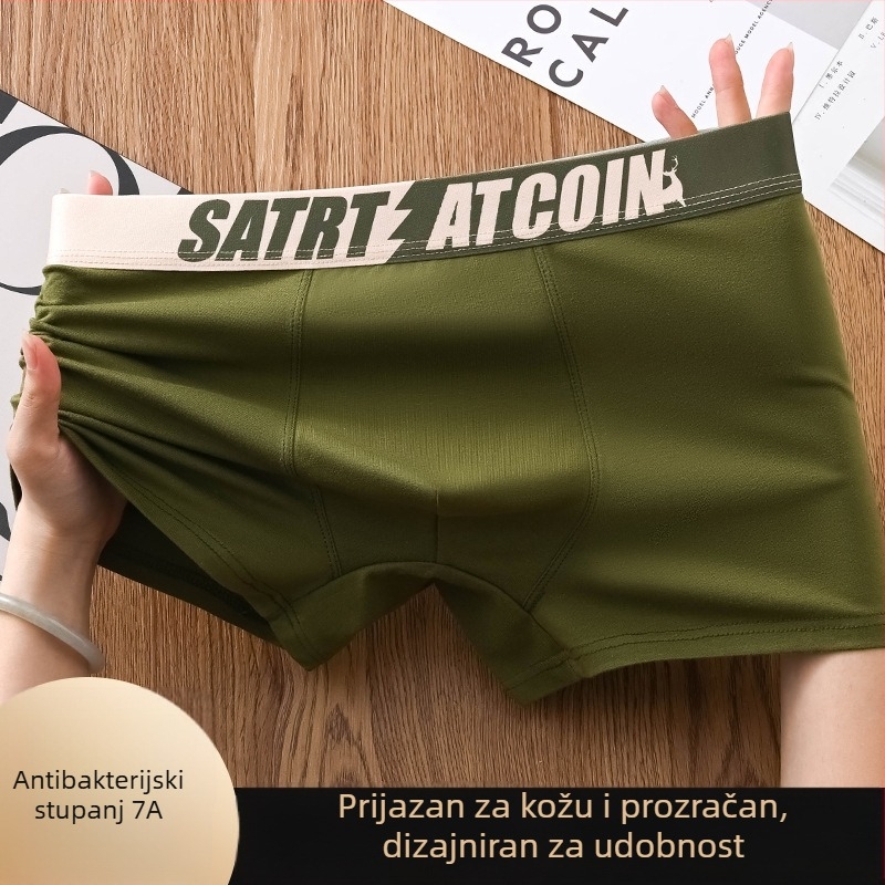 Muške bokserice od pamuka, srednji pojas, prozračne i antibakterijske, 95%+ pamuk, pleteni materijal, OEM podrška