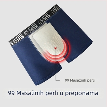 Muške bokserice od pamuka s prozračnom i antibakterijskom funkcijom, srednje visine pojas, jednofarbni uzorak, podstava prepona od pamuka