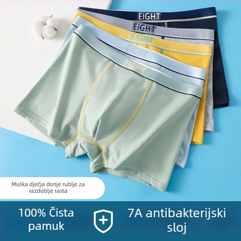 Boxerice za tinejdžerske dječake, pamuk, brzo sušeće, bezšivne, srednji struk