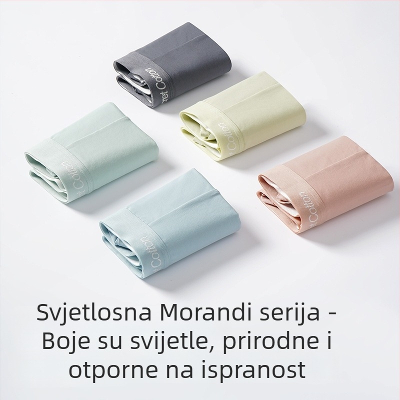 Muške pamučne bokserice, prozračne i antibakterijske, 100% pamuk, srednji pojas, jednobojne