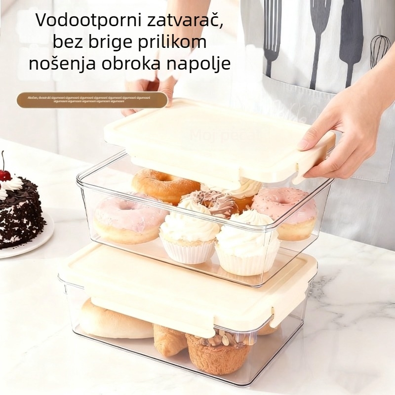 Kutija za čuvanje svježine (kvadratnog oblika, 800-1000 ml, prehrambeni PP, zapečaćen poklopac, održava toplinu)