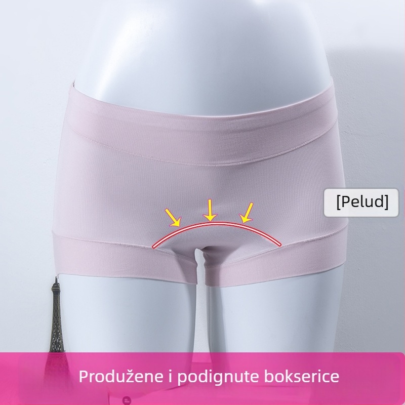 Ženske boxerice od modalnog materijala s antibakterijskom podstavom od pamuka, 17 cm produžene, bez stezanja, četvrtasti kroj