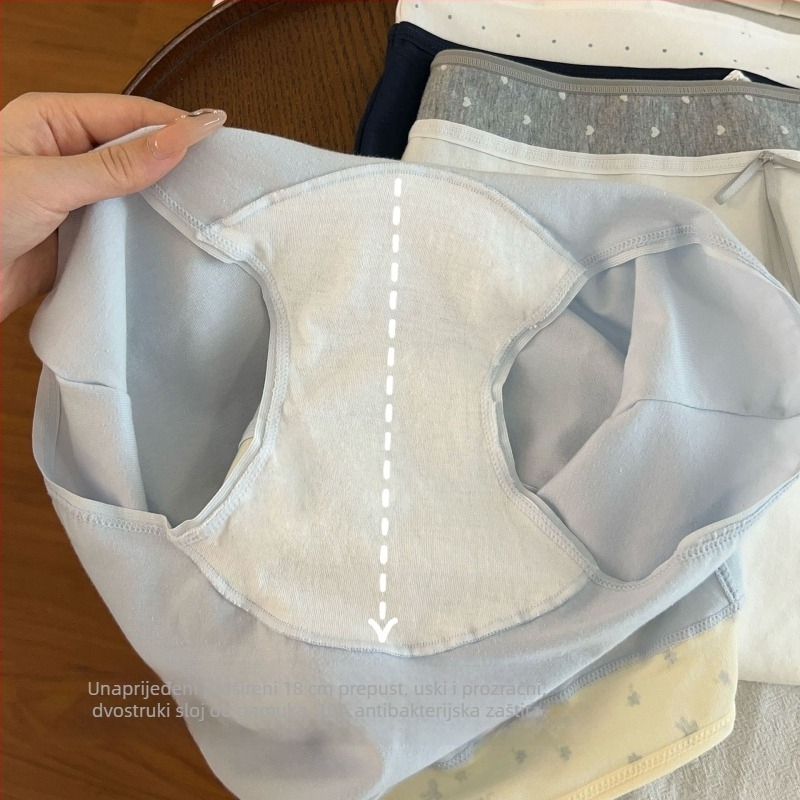 Matcha Girl ženske bokserice od pamuka, prozračne udobne, antibakterijska podstava u preponama, srednji pojas, uzorak mašna