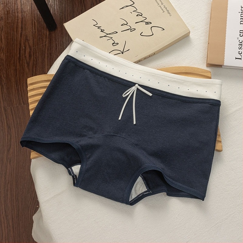 Matcha Girl ženske bokserice od pamuka, prozračne udobne, antibakterijska podstava u preponama, srednji pojas, uzorak mašna