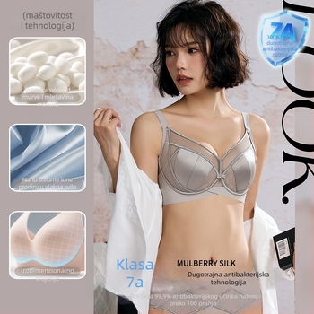 Sutien bez oblikovanih košarica, dizajn s ušima zečice, mrežasti najlon, modalna podstava, mekana potpora, prozračan, stražnje kopče s četiri reda kukica