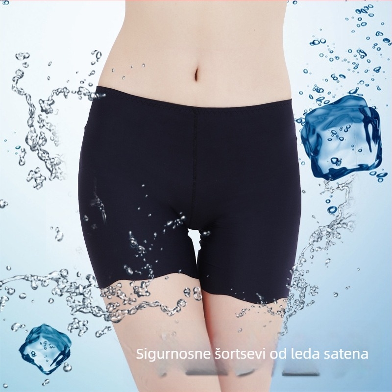 Damske Ice Silk sigurnosne šortke sa srednjim strukom, glavni materijal Nylon 86%, podstava Ice Silk, brzo sušenje