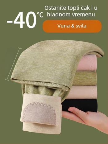 All-in-one termalne hlače od Derong materijala, debeli flis unutrašnjost, visoka elastičnost, duljina devet bodova, jednobojni uzorak