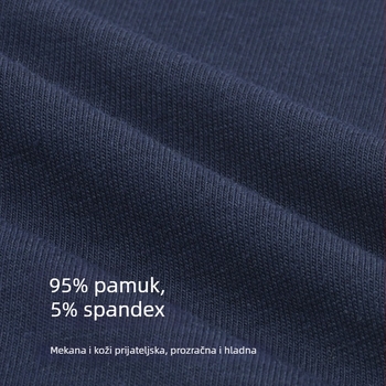 Muške pamučne bokserice s antibakterijskom grafenskom unutarnjom podstavom, srednjeg struka, jednobojne, 90-95% pamuka