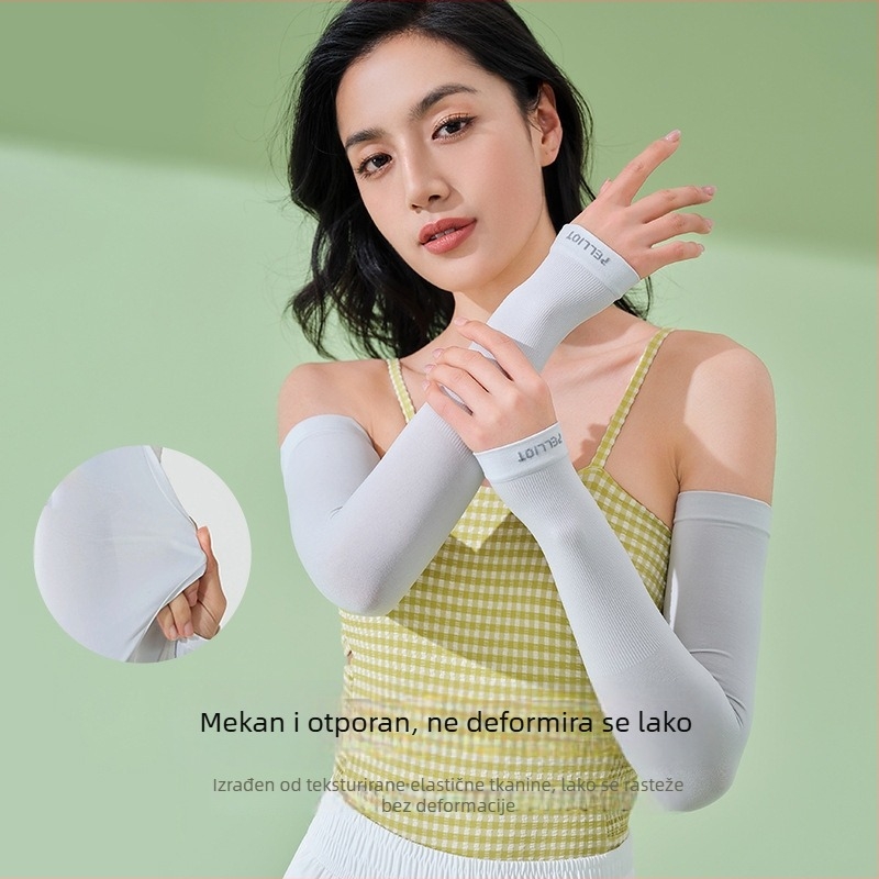 Pelliot ljetne rukavice za zaštitu od sunca od Ice Silk, prozračan Nylon-Spandex, jednopojni uzorak, za žene, vanjske aktivnosti, vožnja bicikla