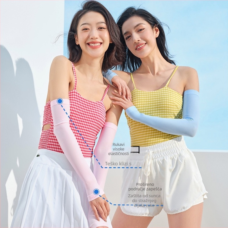 Pelliot ljetne rukavice za zaštitu od sunca od Ice Silk, prozračan Nylon-Spandex, jednopojni uzorak, za žene, vanjske aktivnosti, vožnja bicikla