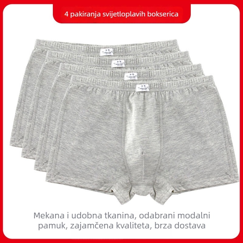 Muške boxerice od modalnog materijala, bez šavova, prozračne, upijaju znoj, srednji pojas, jednobojne