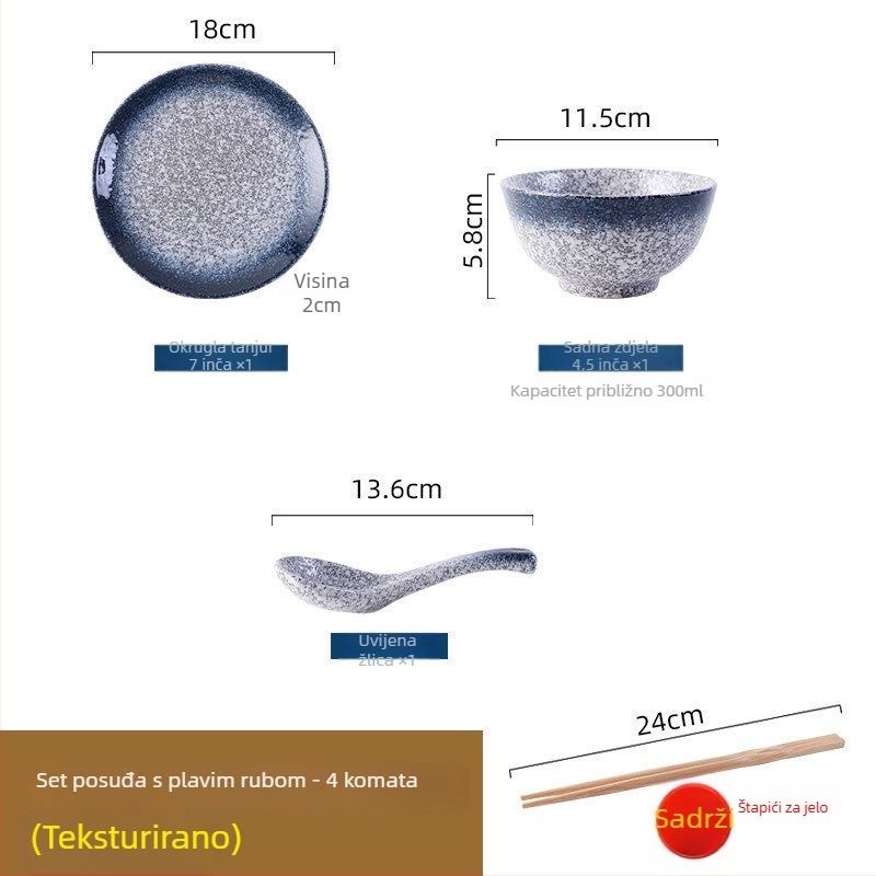 Japanski retro keramički servis za kuhanje i posluživanje, set od tri komada (Materijal: Drugo; Stil: Moderna jednostavnost; Pogodno za poklon: Drugo)