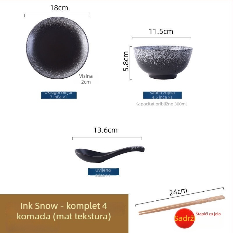 Japanski retro keramički servis za kuhanje i posluživanje, set od tri komada (Materijal: Drugo; Stil: Moderna jednostavnost; Pogodno za poklon: Drugo)