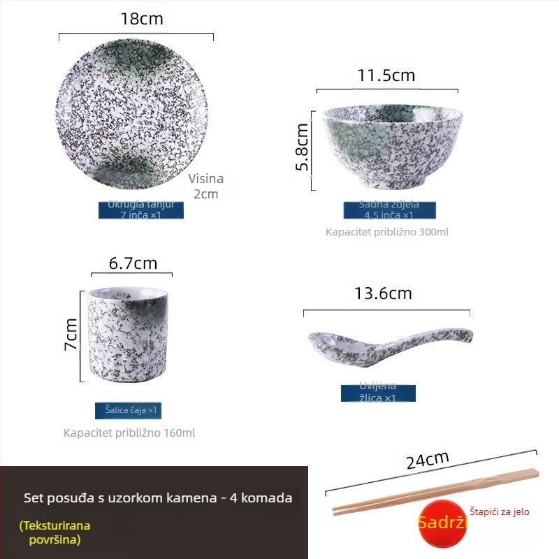 Japanski retro keramički servis za kuhanje i posluživanje, set od tri komada (Materijal: Drugo; Stil: Moderna jednostavnost; Pogodno za poklon: Drugo)