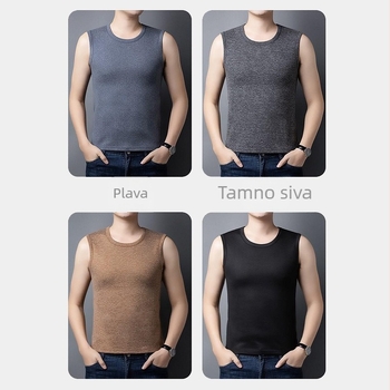 Prilagođena muška termalna vest s crno-zlatnim zakrpama, zimskim podstavljena kao osnovni sloj
