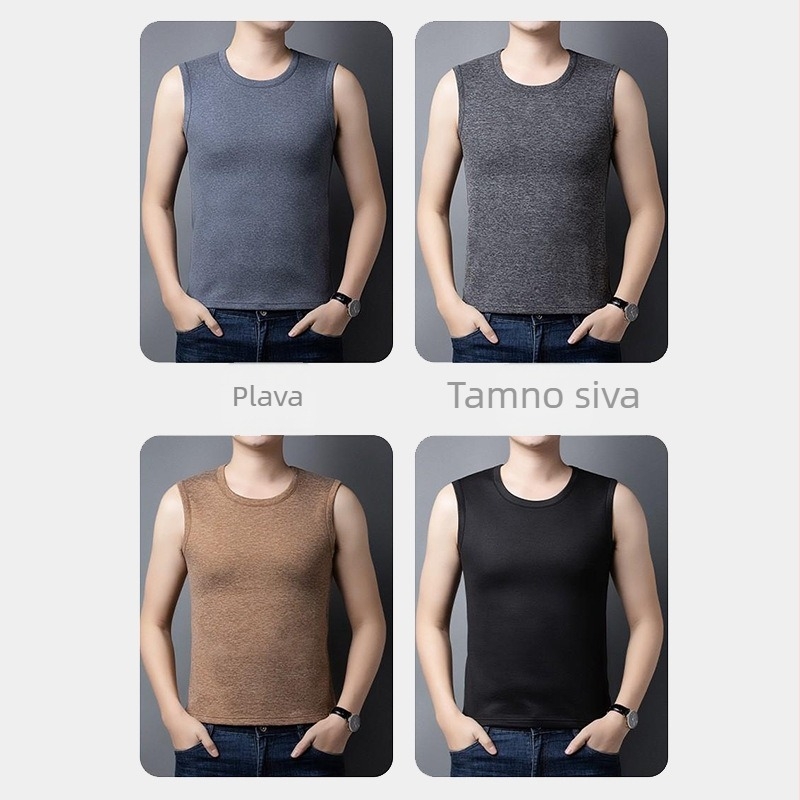 Prilagođena muška termalna vest s crno-zlatnim zakrpama, zimskim podstavljena kao osnovni sloj