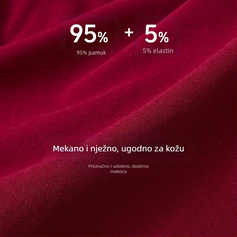 Muške crvene bokserice, antibakterijske i udobne, 100% pamuk