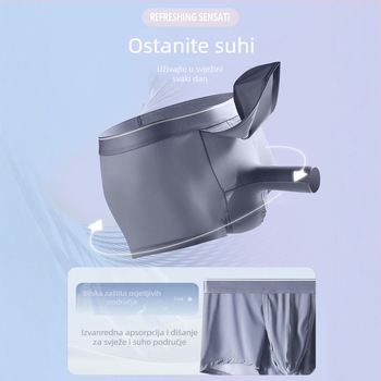 Muške prozračne bokserice od najlona, srednji pojas, pleteni dizajn, podstava prepona 80-90% najlona (Model 607-XB)