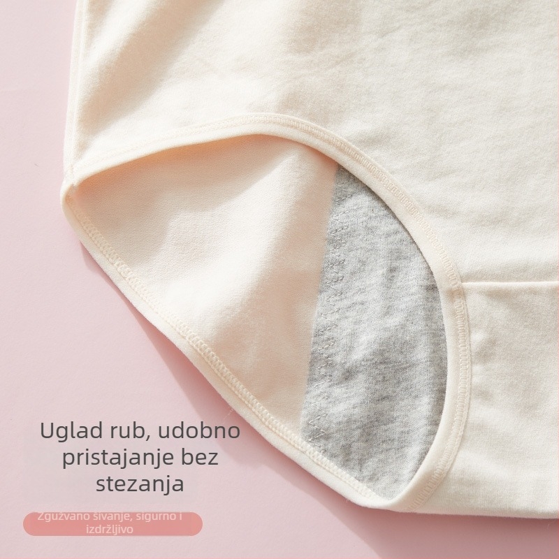 Ženske pamukaste gaćice za mjesečnicu, srednji pojas, protiv propuštanja