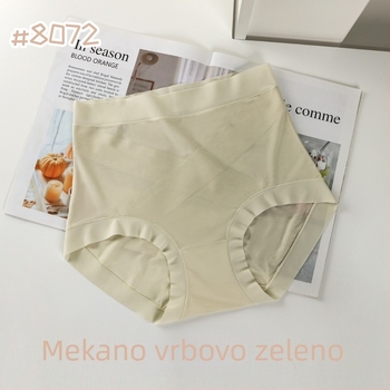 Ženske gaćice Lyocell s podstavom od Mulberry svile, visok struk, oblikovanje trbuha, plus veličina, jednobojne