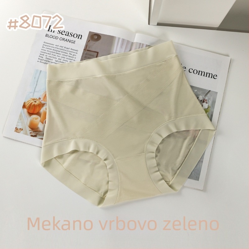 Ženske gaćice Lyocell s podstavom od Mulberry svile, visok struk, oblikovanje trbuha, plus veličina, jednobojne