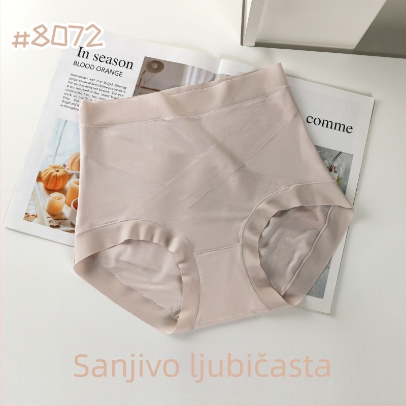 Ženske gaćice Lyocell s podstavom od Mulberry svile, visok struk, oblikovanje trbuha, plus veličina, jednobojne