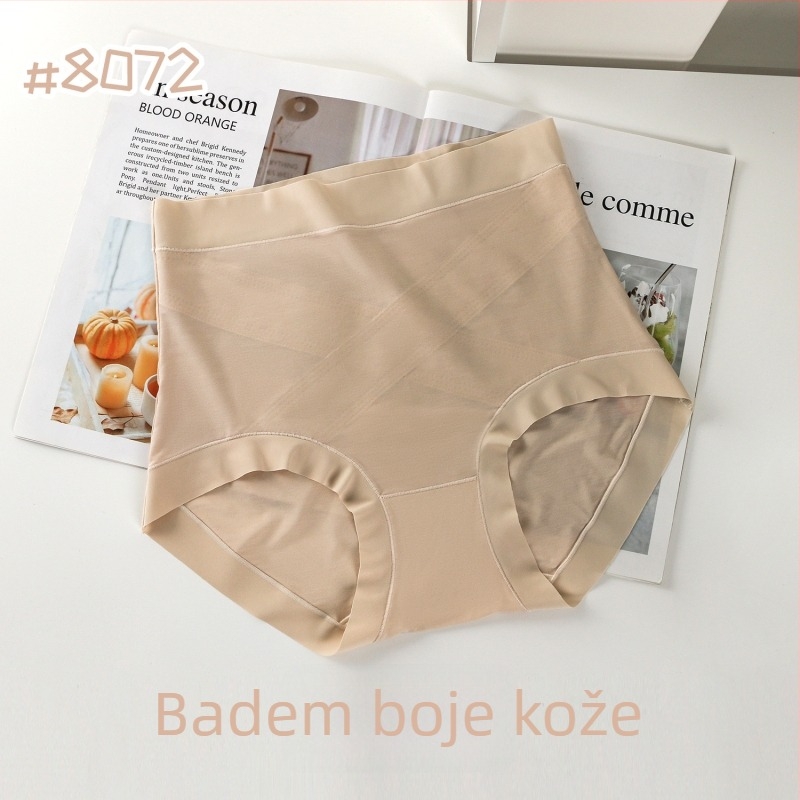 Ženske gaćice Lyocell s podstavom od Mulberry svile, visok struk, oblikovanje trbuha, plus veličina, jednobojne