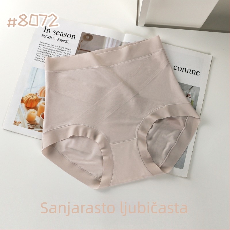 Ženske gaćice Lyocell s podstavom od Mulberry svile, visok struk, oblikovanje trbuha, plus veličina, jednobojne