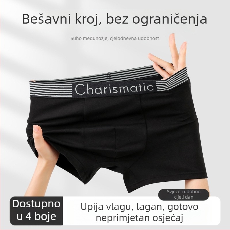 Pamukaste bokserice za tinejdžere, jednobojne, udobne i prozračne, sportske gaće