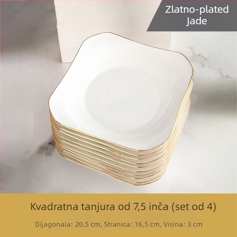 Keramički četvrtasti duboki tanjur, Mega porcelain, različiti uzorci, pogodna za mikrovalnu pećnicu, modernistički minimalistički stil