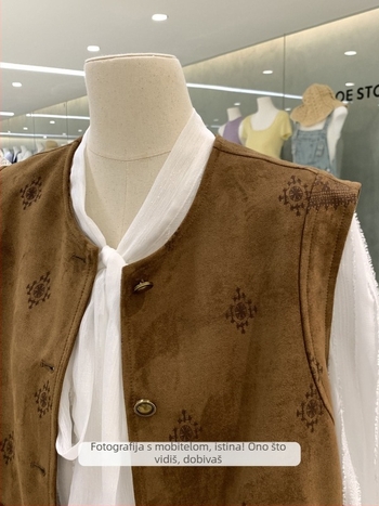 Vesta od chenillea s okruglim izrezom, Geometrijski uzorak, spandex 50-70%, duljina 50-65 cm