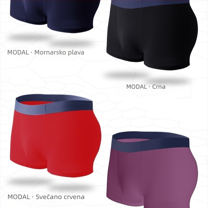 Muške bokserice od grafeno-modala, bezšivne, prozračne, udobne, visoka elastičnost