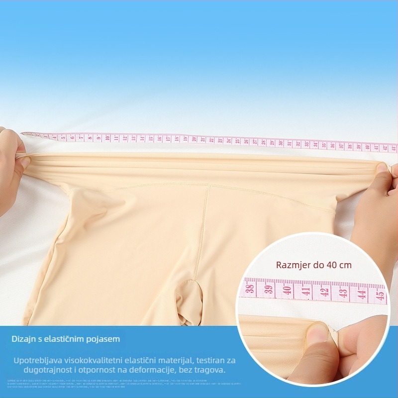 Ženske sigurnosne hlače za ljeto, visokim strukom, Ice Silk pleteni materijal, Vinylon 90% glavni materijal, podstava u području prepona od pamuka