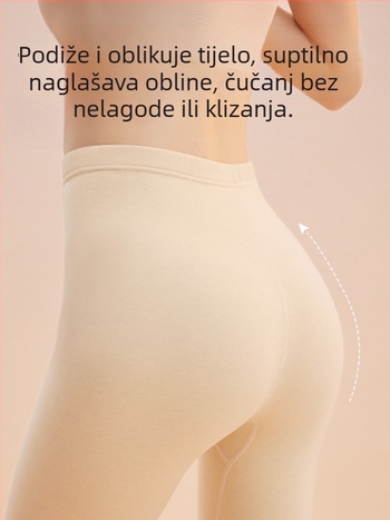 Bezšivne ženske hlače s visokim strukom od kašmira i svile, sužavaju siluetu i podižu zadnjicu, tople jesenske hlače