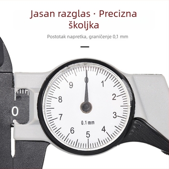 ATTUS plastični kaliper s kazalom, raspon 0–150 mm, razlučivost 0,1 mm, metrička i inčna skala