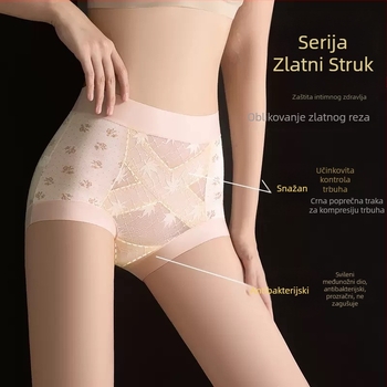 Lyocell visoki pojas, jacquard križna traka, čipka, podizanje bokova i zatezanje trbuha, ženske bokserice, antibakterijski predeo prepona, bez šavova