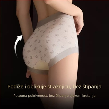 Lyocell visoki pojas, jacquard križna traka, čipka, podizanje bokova i zatezanje trbuha, ženske bokserice, antibakterijski predeo prepona, bez šavova
