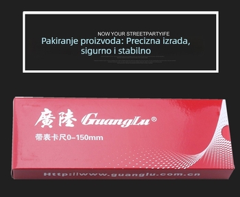 Guanglu mjerni kaliper s cifrom 0-150 mm, nehrđajući čelik, razlučivost 0,01/0,02 mm