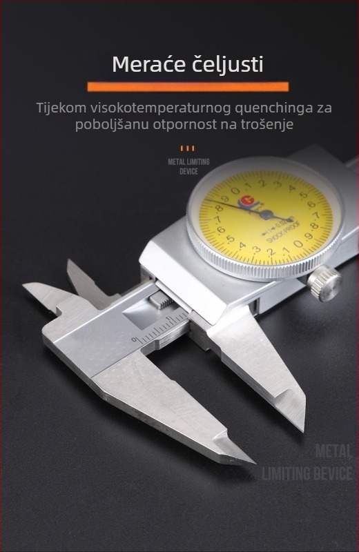 Guanglu mjerni kaliper s cifrom 0-150 mm, nehrđajući čelik, razlučivost 0,01/0,02 mm