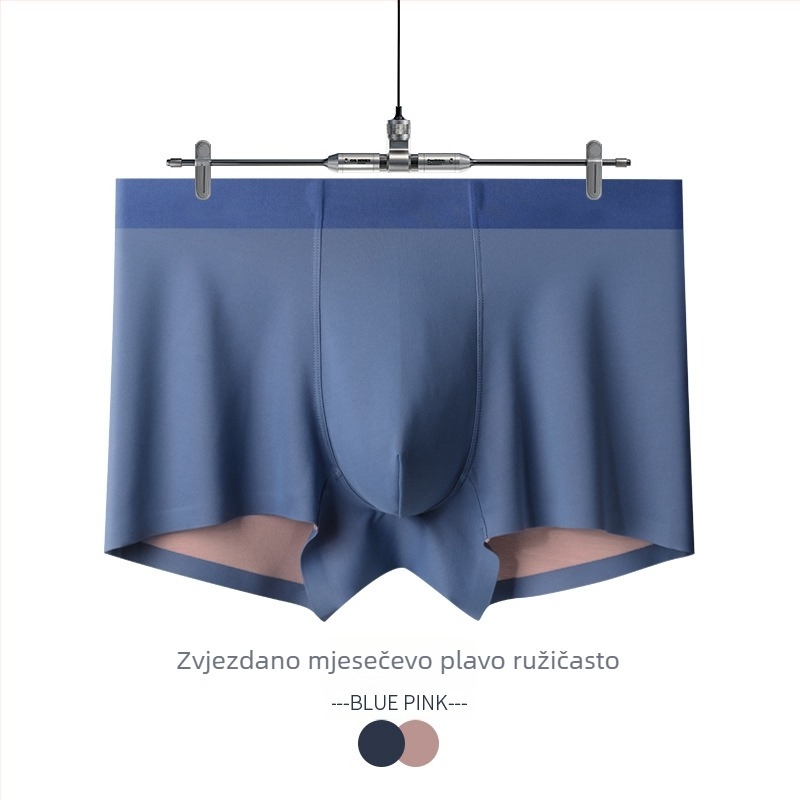 Muške bokserice LanJing Modal bez šavova, s podstavom od svile dud, srednji pojas