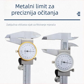 Klip kaliper s mjernim zaslonom i dubinskim mjerenjem, Vernier, točnost 0.02