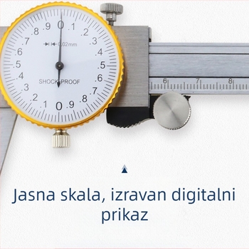 Klip kaliper s mjernim zaslonom i dubinskim mjerenjem, Vernier, točnost 0.02