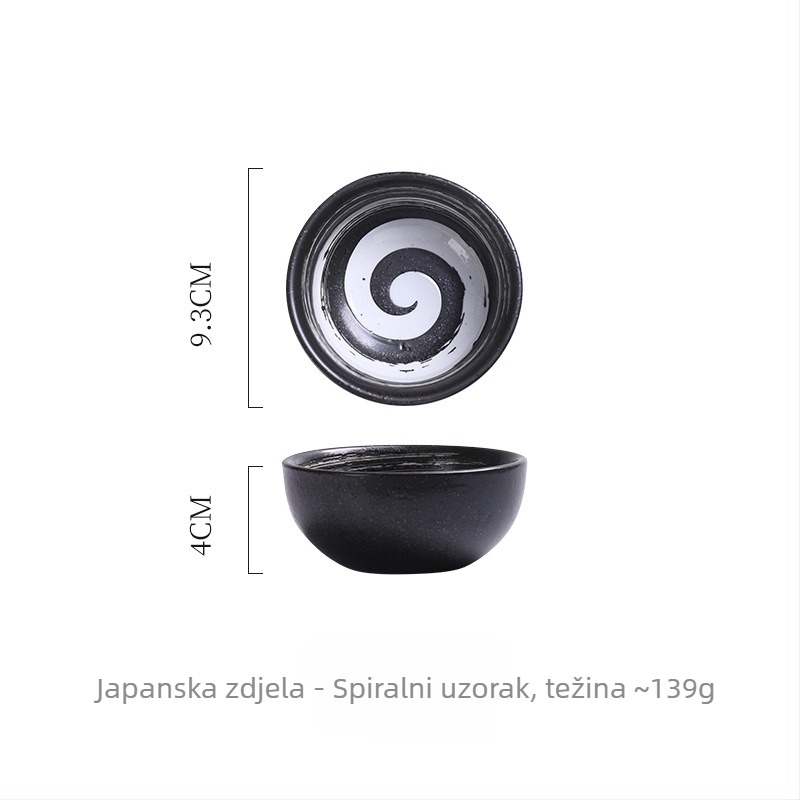 Porcelanska zdjela, japanskog stila, okruglog oblika, mikrovalna kompatibilnost, podglazurna boja