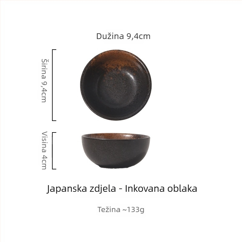 Porcelanska zdjela, japanskog stila, okruglog oblika, mikrovalna kompatibilnost, podglazurna boja