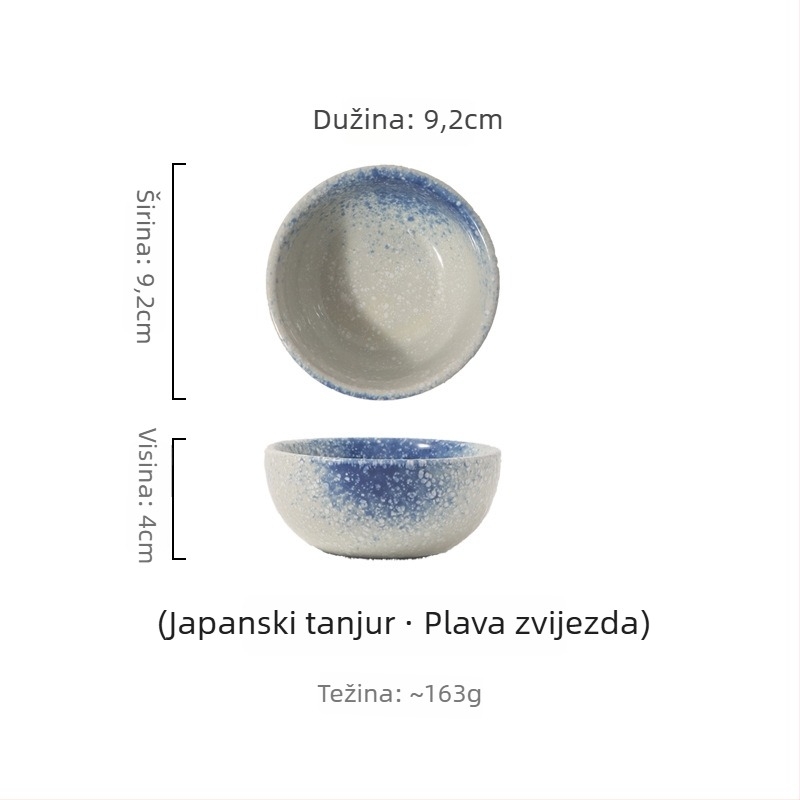 Porcelanska zdjela, japanskog stila, okruglog oblika, mikrovalna kompatibilnost, podglazurna boja
