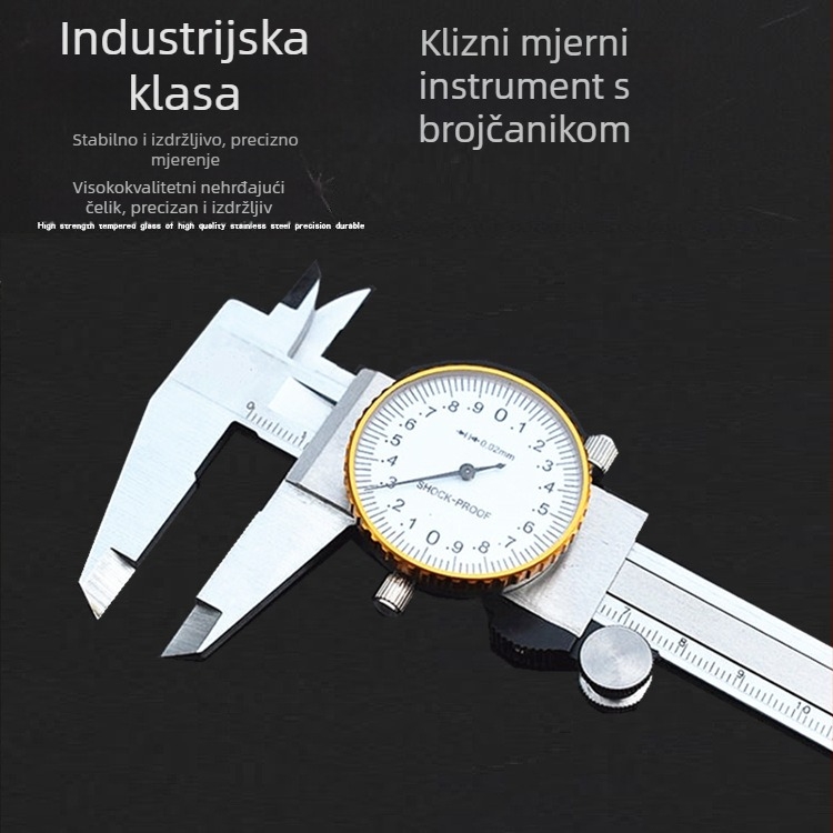 Digitalni kaliper od nehrđajućeg čelika, raspon mjerenja 0–150/200/300 mm, visoka preciznost