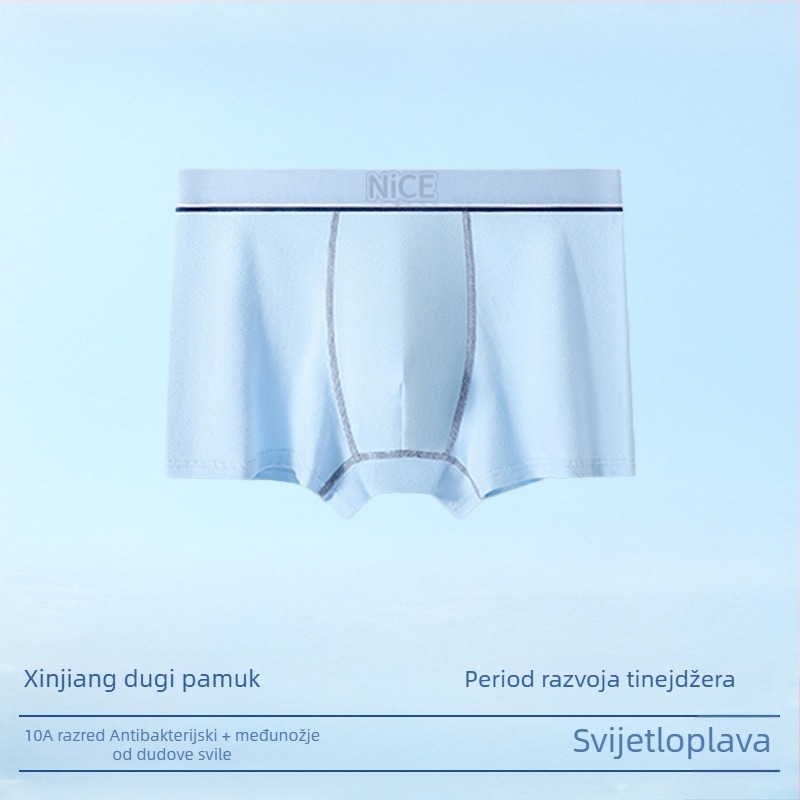 Boxeri za tinejdžerske dječake, od 100% pamuka, antibakterijski, prozračni