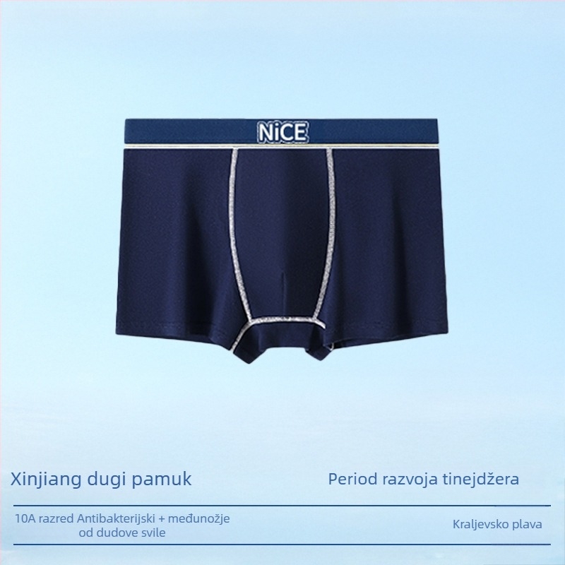 Boxeri za tinejdžerske dječake, od 100% pamuka, antibakterijski, prozračni